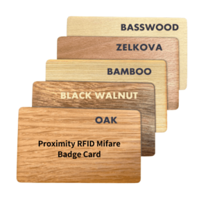 NXP Mifare 1K (S50) RFID Smart Card made from Real Cherry Wood